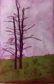 Etching, Aquatint , Rolled Color / 17 3/8 " x 11 1/4 "