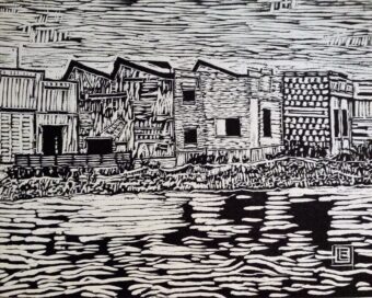 WOODCUT / 12 " x 16 "