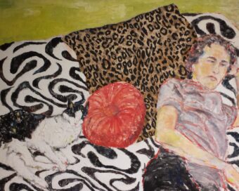 OIL AND FABRIC ON CANVAS / 24 " x 30 "